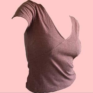 Low v cut top from forever 21, dark pinkish brown, size medium